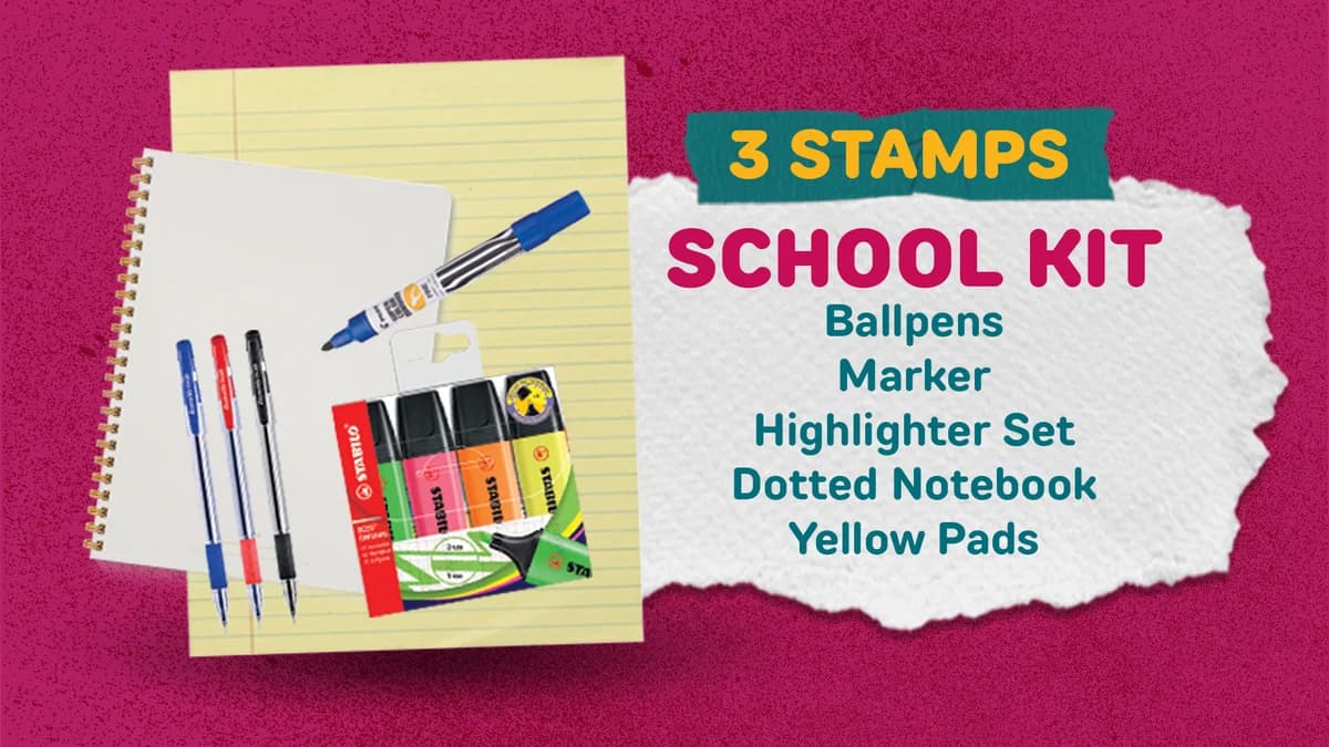 3-stamp School Kit reward