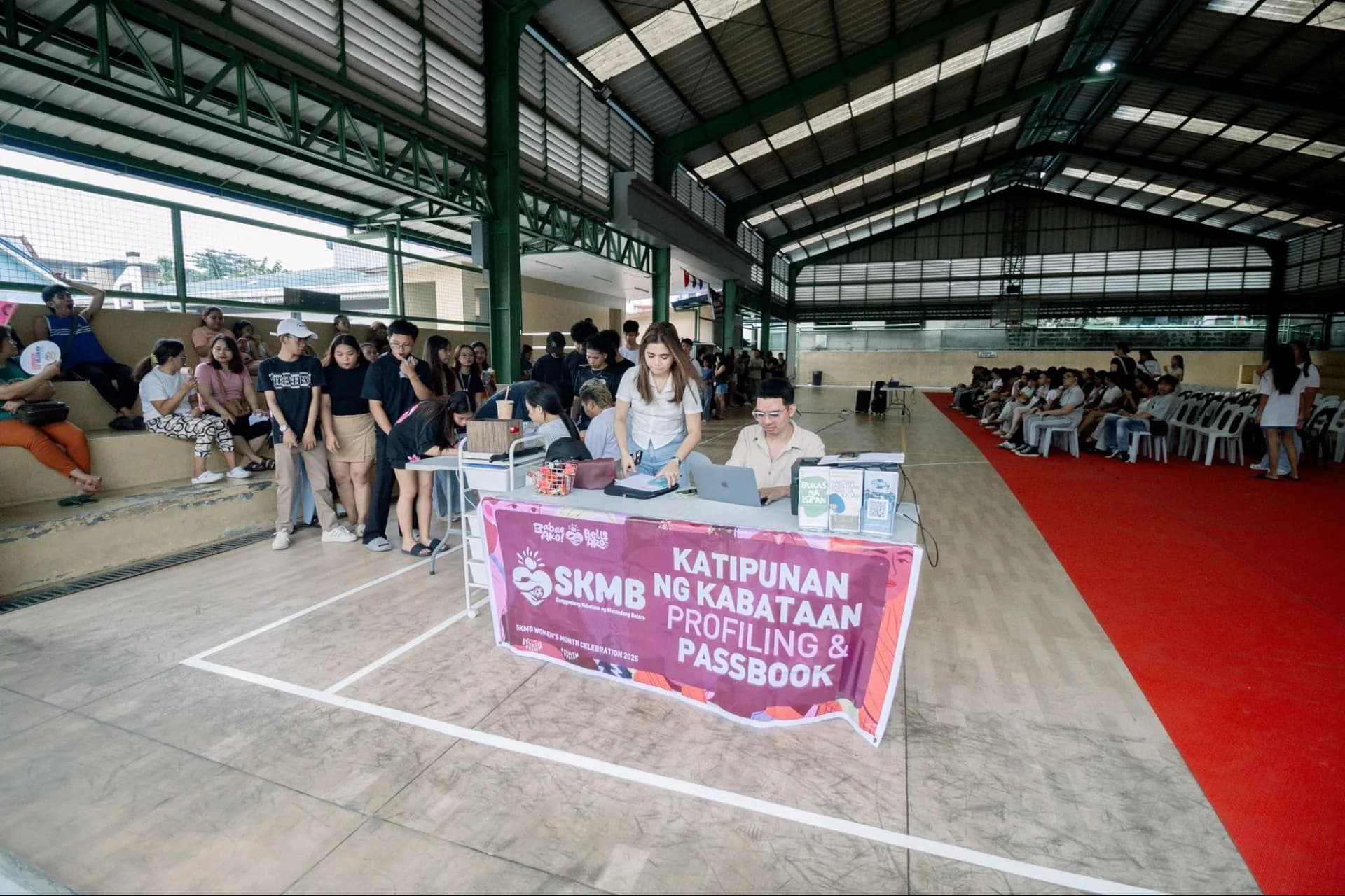 SKMB Passbook Booth serving Katipunan ng Kabataan members during a community event